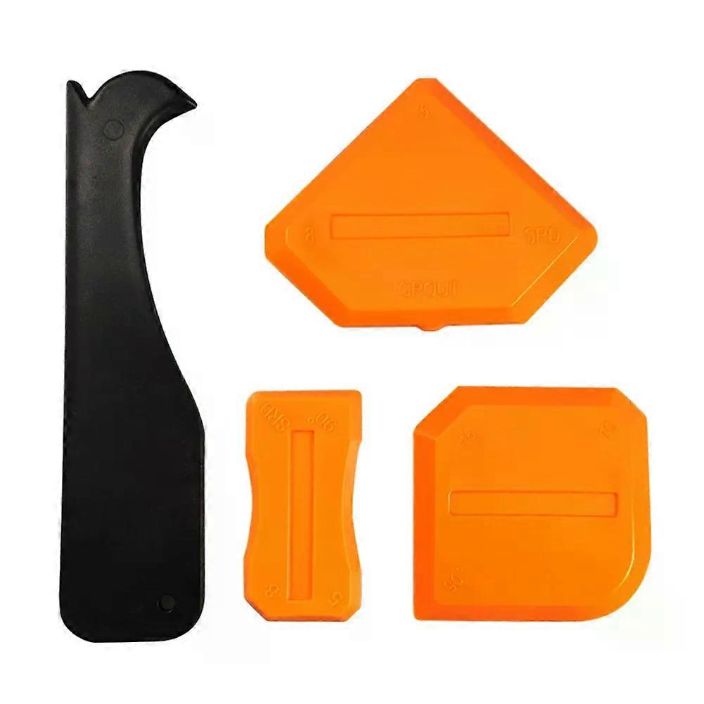 4pcs Window Door Silicone Sealant Spreader Spatula Cement Scraper Caulk Removal Tool Sealant Grout Remover Kit Caulking Tool