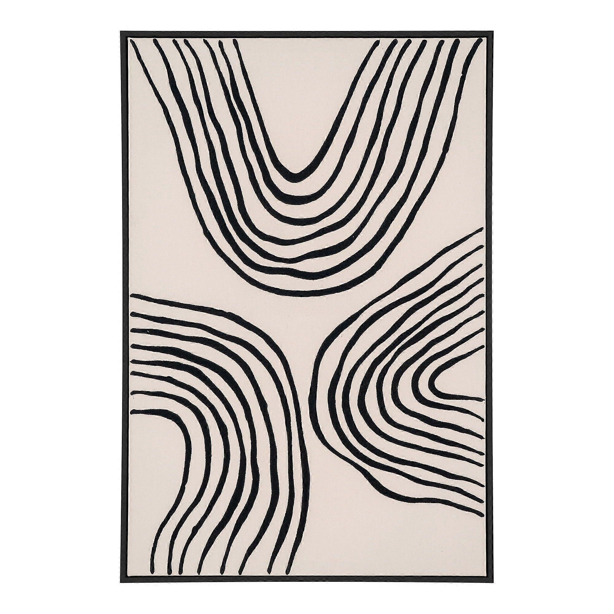 Black and beige canvas print Curves 60 x 90 cm