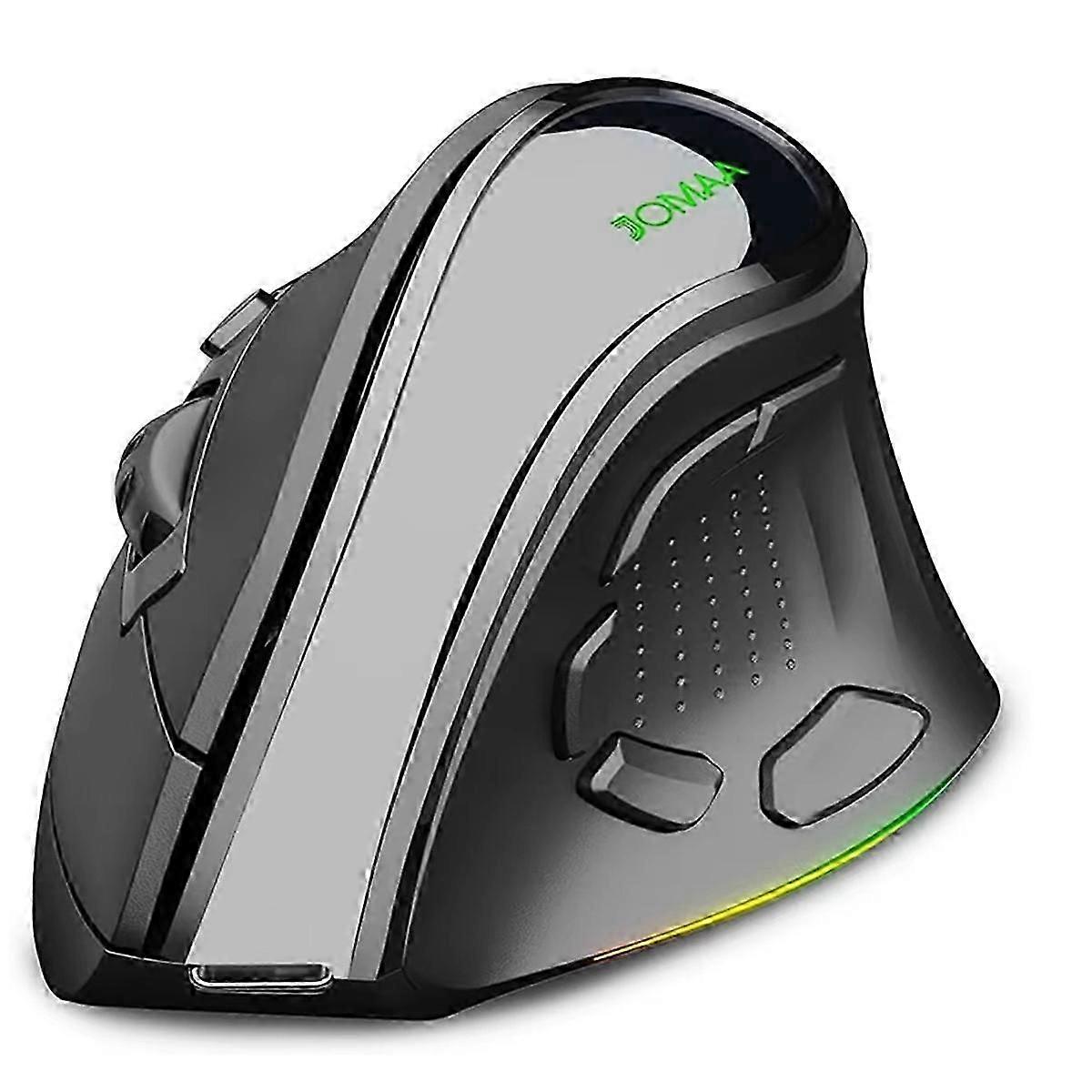 2.4G Wireless Game Mouse Ergonomic Mouse with RGB Backlit 4000 DPI BT Dual Modes Rechargeable Mouse for PC Desktop Black js