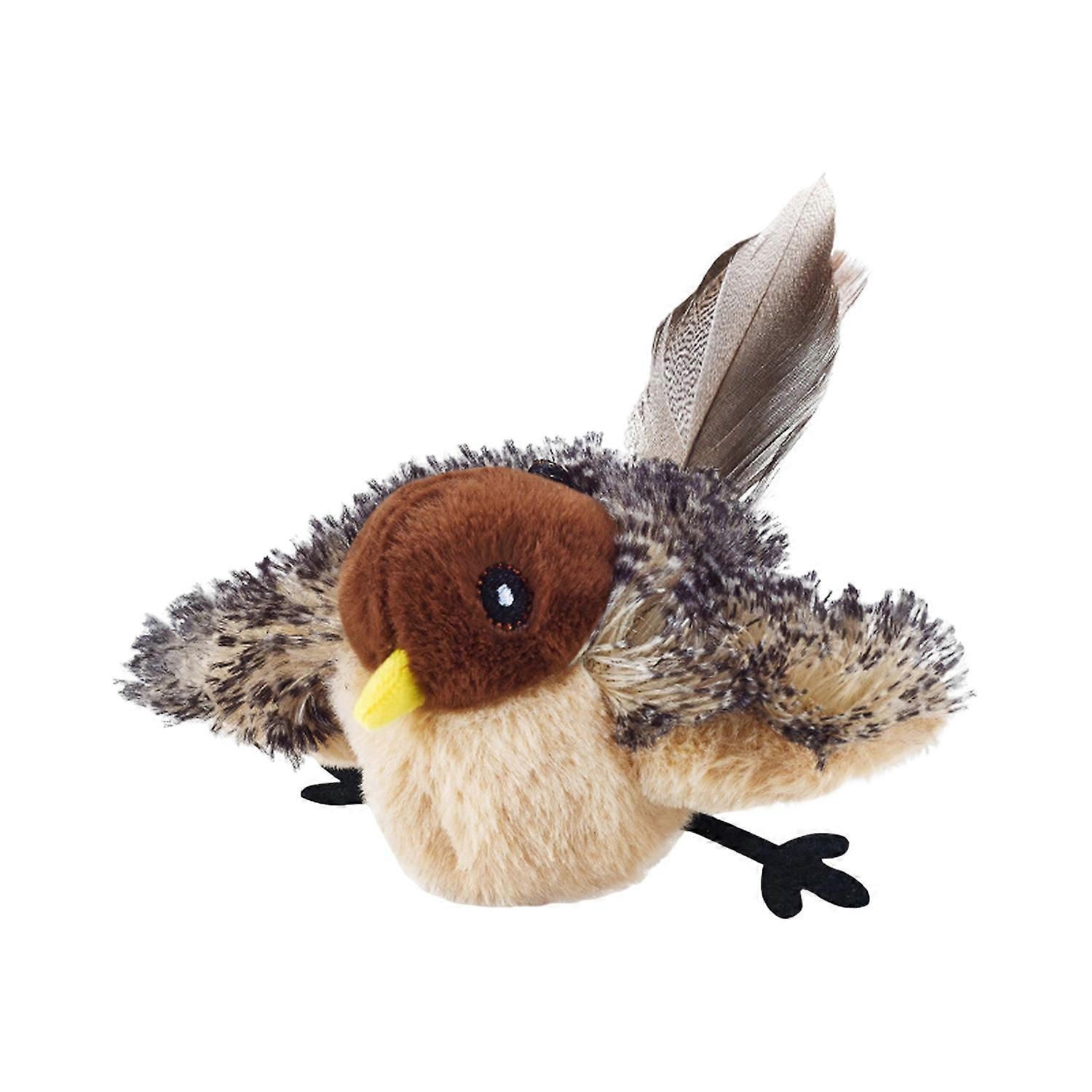 Flapping Bird Cat Toy Interactive Simulated Chirping Bird Toy USB Rechargeable Plush Bird Cat Toy