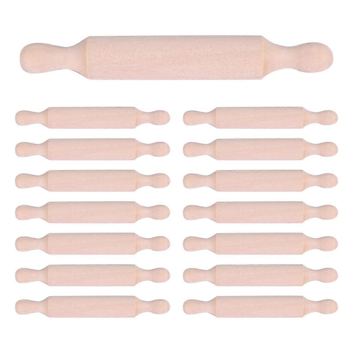 15 Pieces Wooden Mini Rolling Pin 6 Inches Long Kitchen Baking Rolling Pin Small Wood Dough Roller f