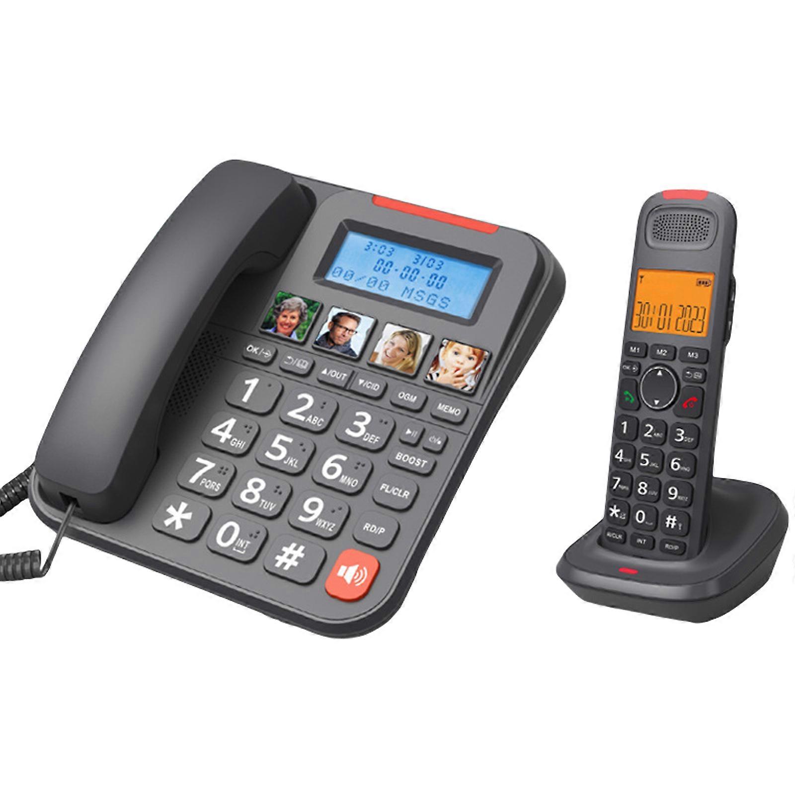 Enhances Volumes 28DB Corded Phone Set With 1 Touches Memory Speed Dials and 10 Ringtones  Black