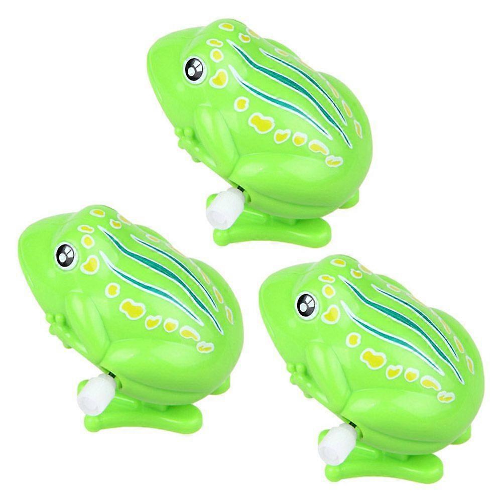 3pcsプラスチック弾力のある子供のおもちゃチェーン時計じかけのおもちゃキッズ面白いギフト(グリーン)
