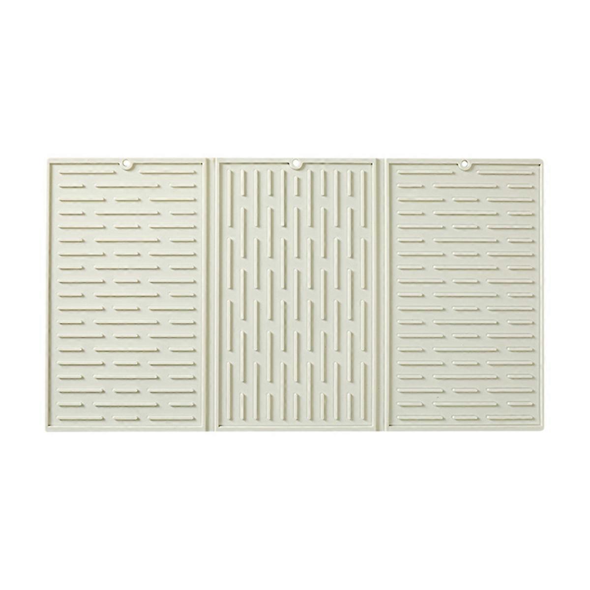 Creamy white Foldable tri-fold tableware drying mat