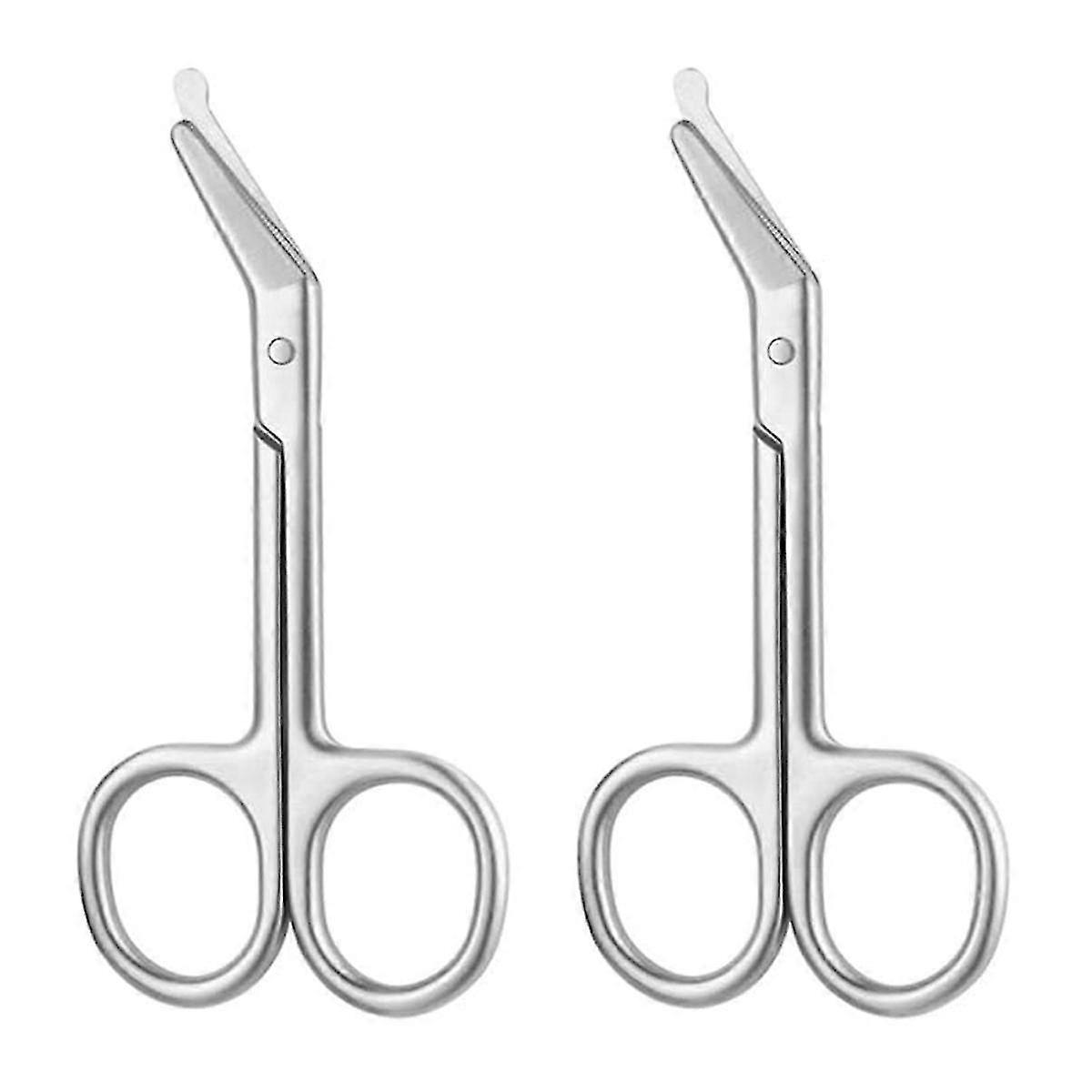 Tesoura de Estoma, para Cuidados com Ostomia com Pontas Redondas Rombas, 4,4 Polegadas, Aço Inoxidável, Conjunto de 2