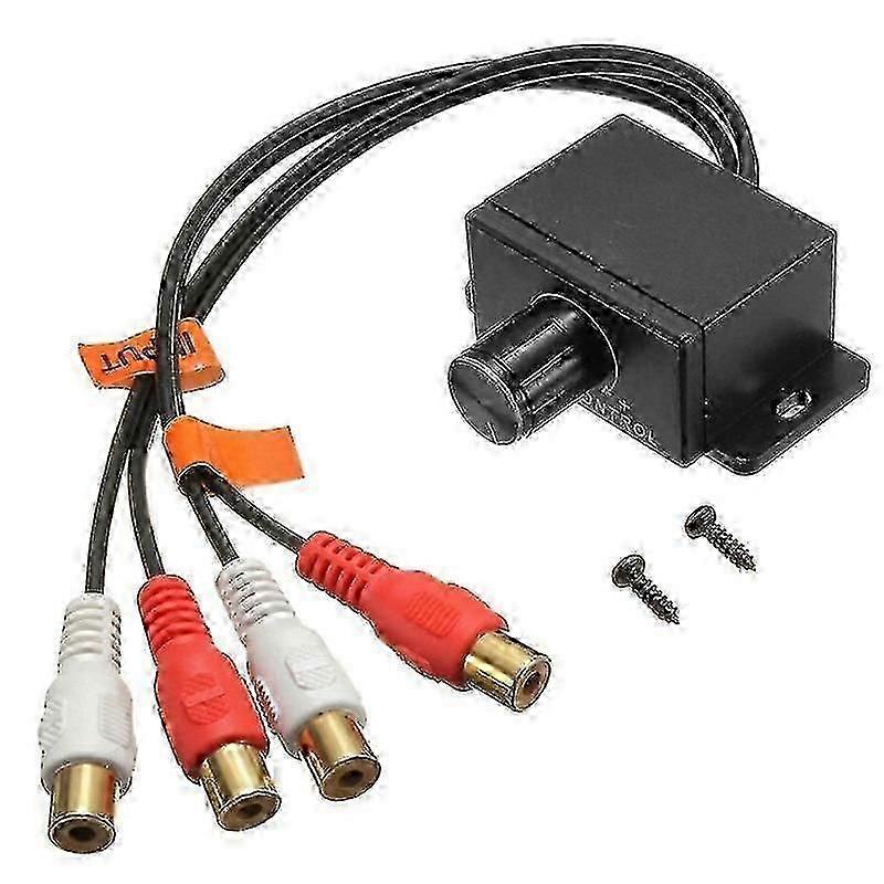 כפתור בקרת עוצמת קול RCA אוניברסלי למגבר בס לרכב ביתי שחור