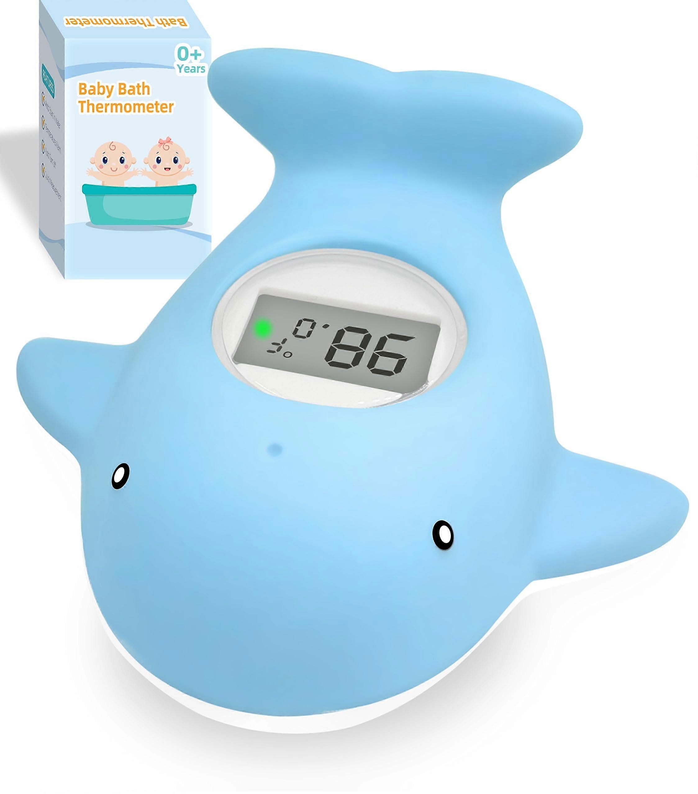 Baby Bath Thermometer With Room Temperature Display, Safe Floating Whale Bath Toy, Quiet Flashing Alert, Newborn Gift