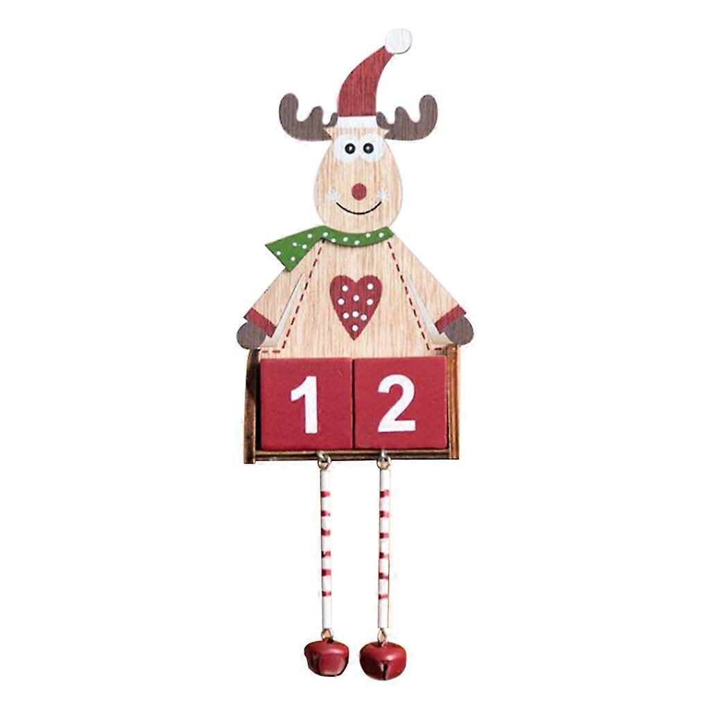 Wooden Ornament Removable Wood Cube with Mumbers Christmas Desktop Sturdy Wood Ornament Durable Handicraft Display