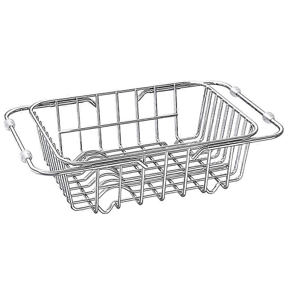 Expandable Stainless Steel Dish Drying Rack for Kitchen Counter, Versatile Vegetable and Dish Organizer, Space-Saving Design
