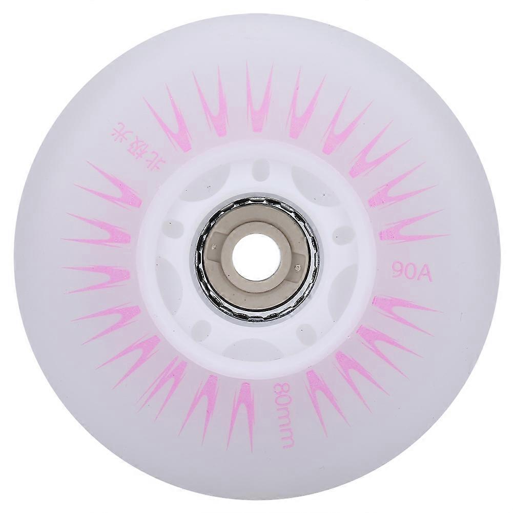 Bunte 80mm LED Licht Schiebeblitz Rollschuh Rad (Rosa)