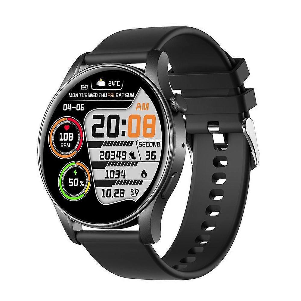 New smart watch with call function, 1.43-inch round fashion watch, 466*466 resolution, unisex, compatible with iPhone and Android(Black)