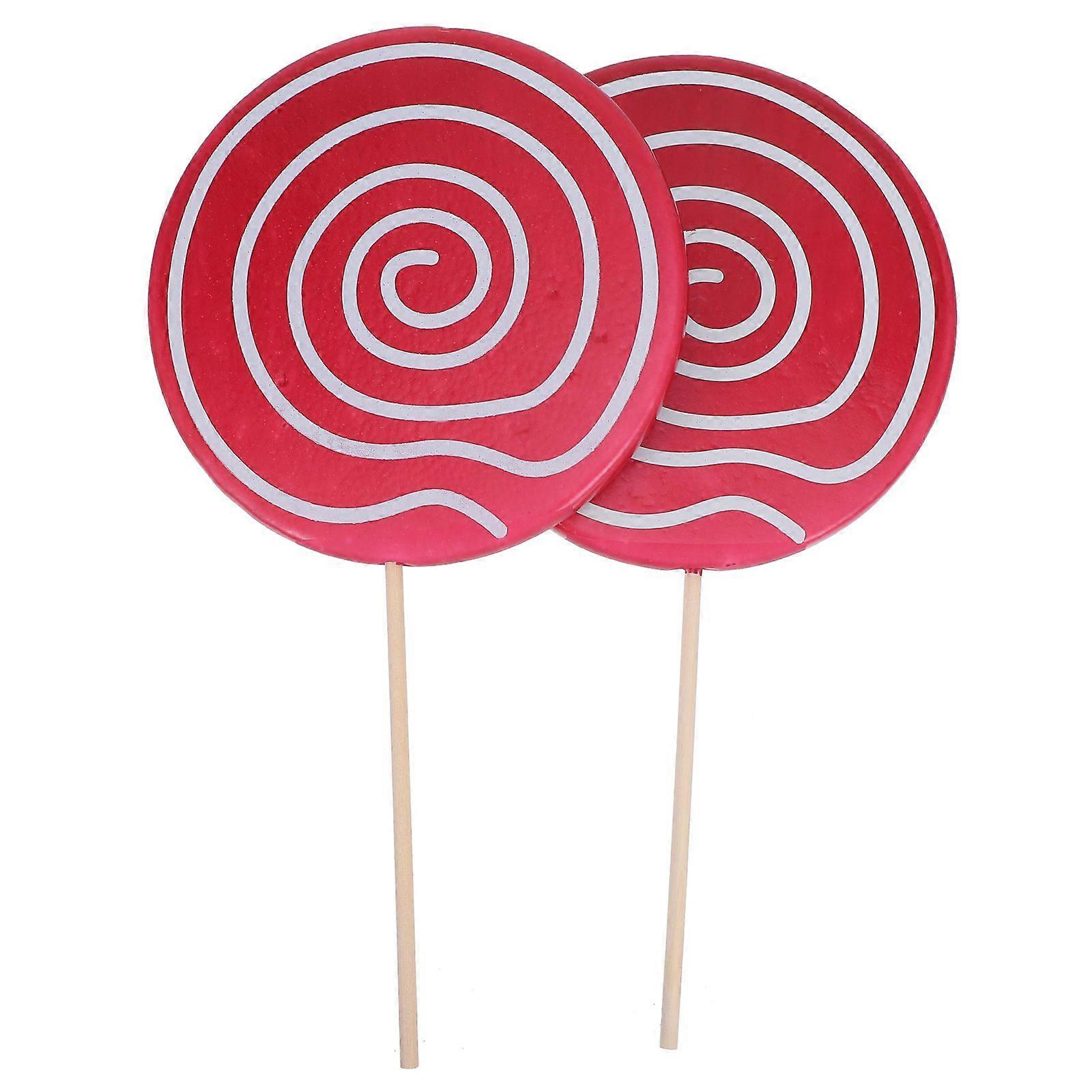 2pcs Creative Lollipop Decors Scene Ornaments Simulation Lollipop Props