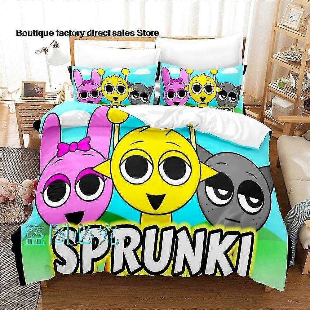 x2251 BettlakenSprunki Bettwäsche Set Twin Full Size Bett Set Erwachsene Kind Schlafzimmer BettbezugssetsSprun