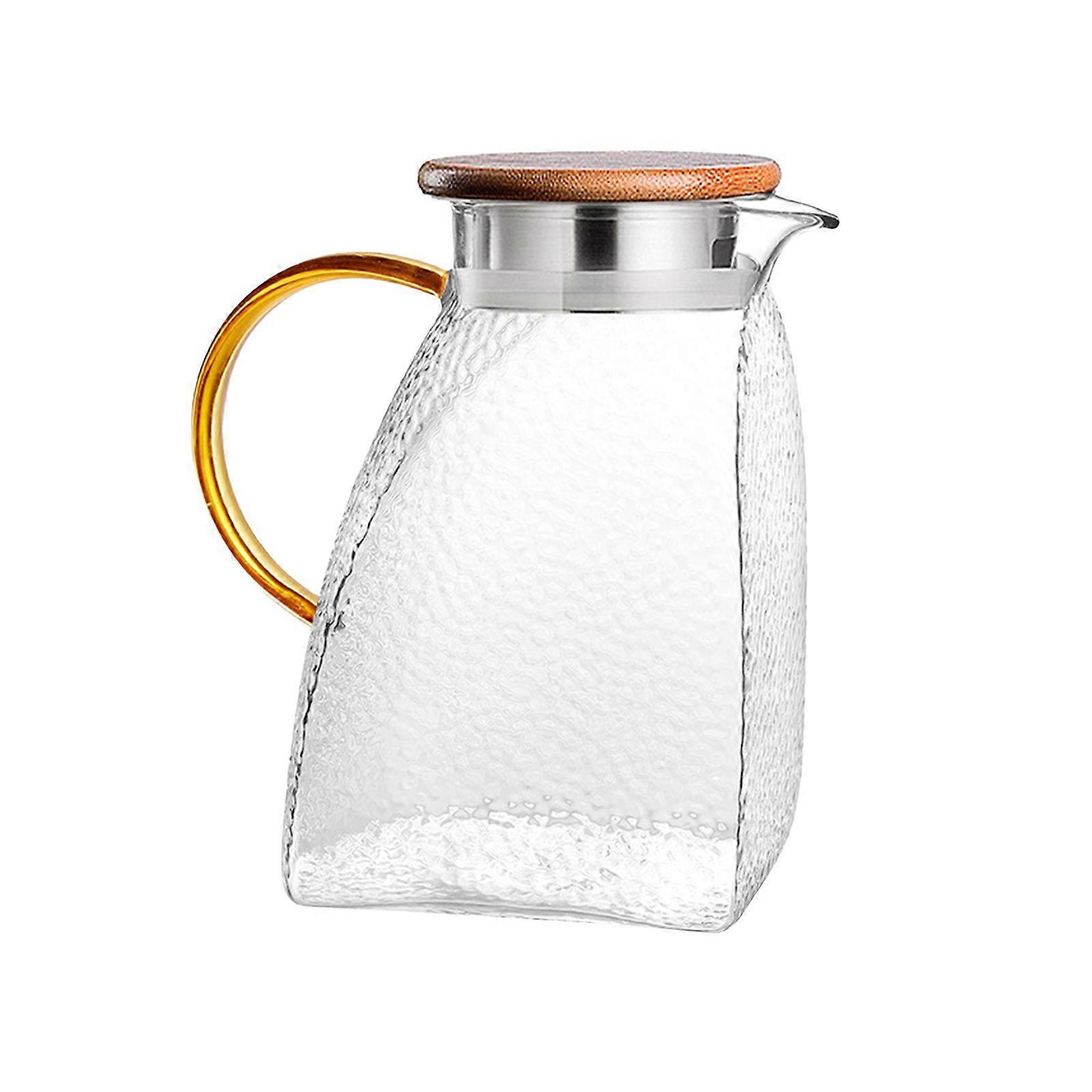 1400ml Polygonal Hammers Pattern Cold Water Kettle Household Glass Large Capacity Cold Water Kettle Juices Kettle Water Kettle PUW6015