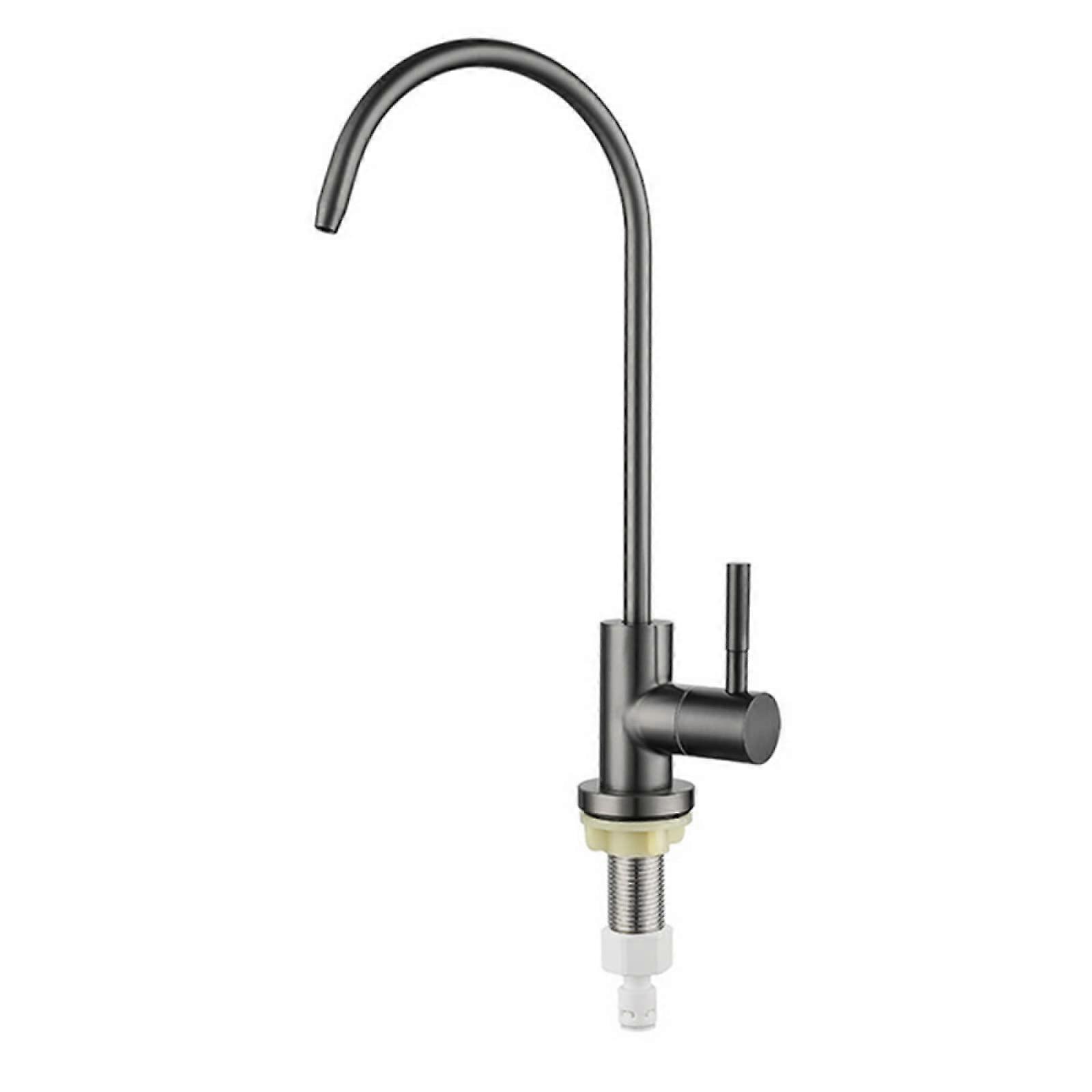 Kitchen Faucets, Drinking Water Faucet Gooseneck Single Cold Reverse Osmosis Faucet,Grey