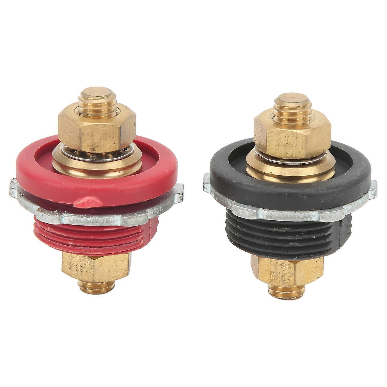 2 Pcs 3/8In Thru Panel Battery Terminal Connector, Battery Terminal Stud 250A Positive Negative