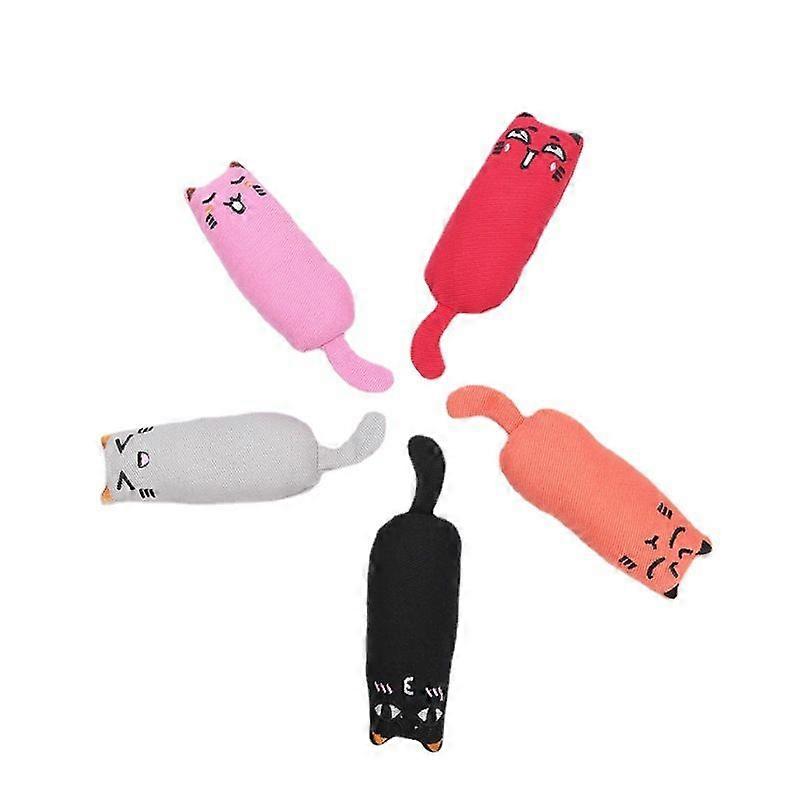 Catnip Toys - 5 Pack, Cat Chew Toys Anti-Bite Catnip Toys for Cats, Catnip Stuffed Cartoon Mouse Cat Teething Chew Toys