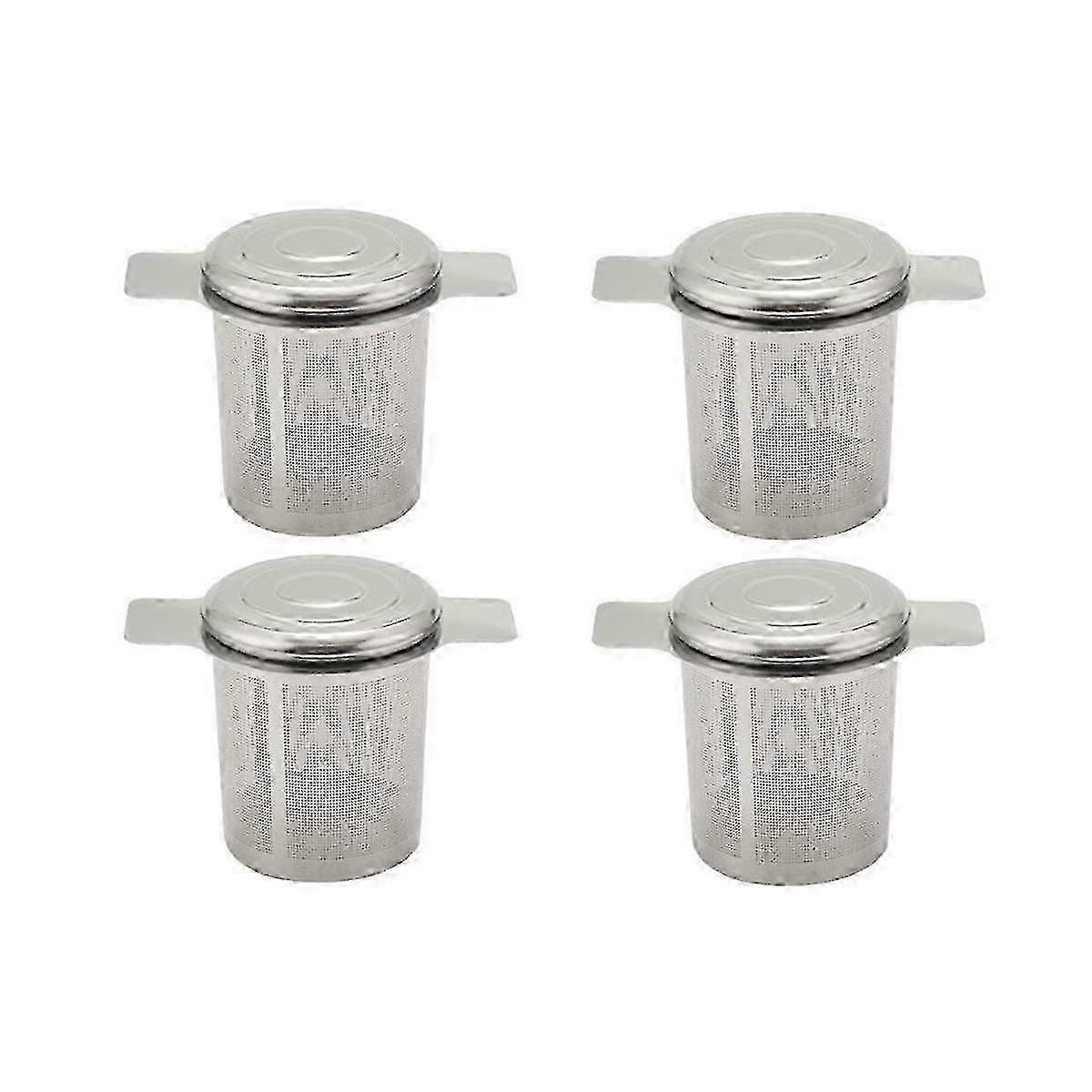 4 stk tesil i rustfritt stål – hengende kurvfiltre for løse bladte