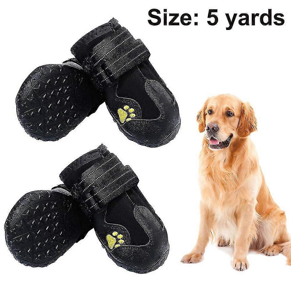 4pcs Set Dog Boots,waterproof Dog Shoes,dog Booties With Reflective Ve