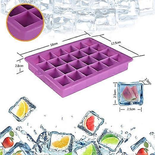 BPA Free Easy Release Ice Cube Mould 24 Cubes per Tray for Cocktail Whiskey Beverages Juice Ice Cube Trays