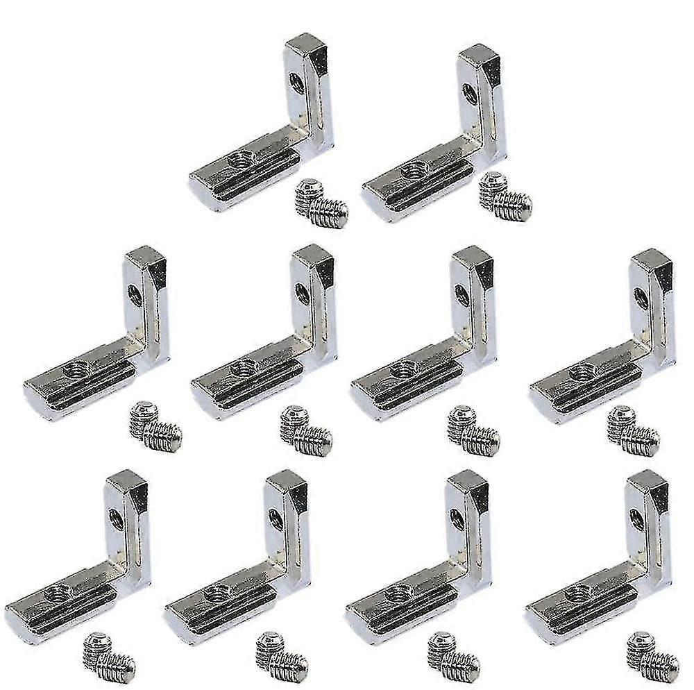 20pcs T Slot L-Shape Interior Inside Corner Connector Joint Bracket for Aluminum Extrusion Profile 2020 Series Slot 6mm