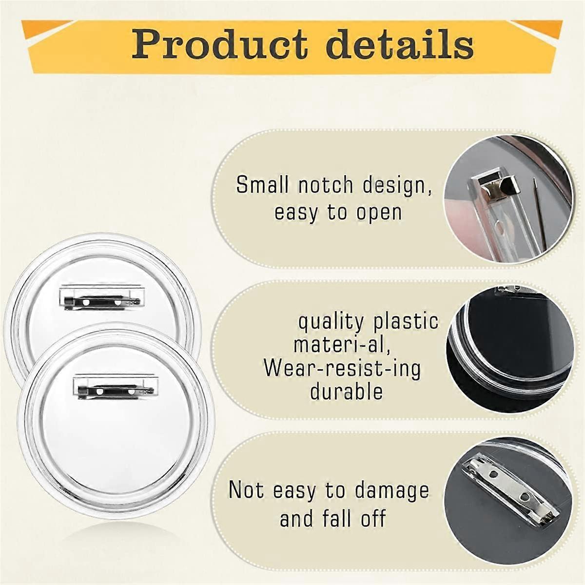 30Pack 58mm Clear Button Pins Acrylic Design Button Badge