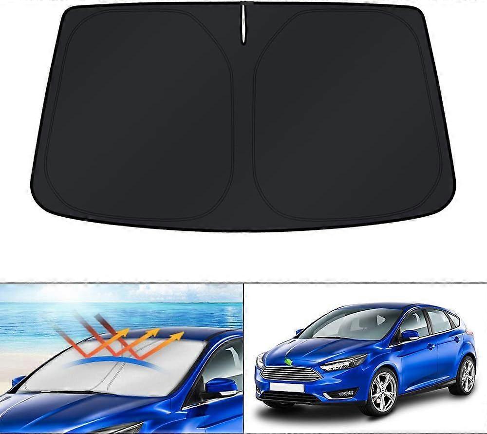 Custom Fit Windshield Sun Shade for Ford Focus 2012-2018 Hatchback Accessories Window Shade Foldable Sun Visor Protector Blocks UV Rays Keep Your Car 