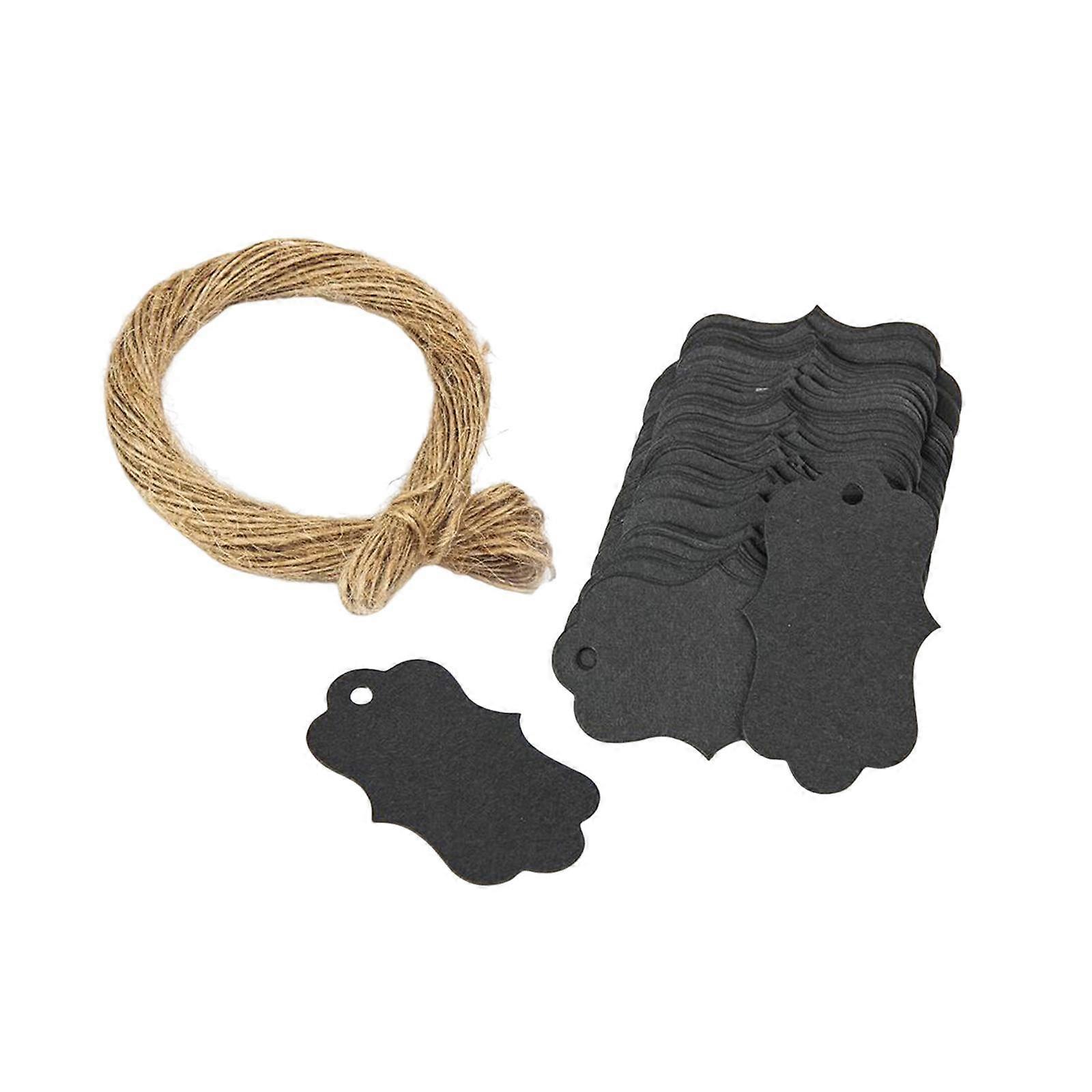 100x紙タグDIYありがとうタグ20Mロープペンダントオーナメントで書く