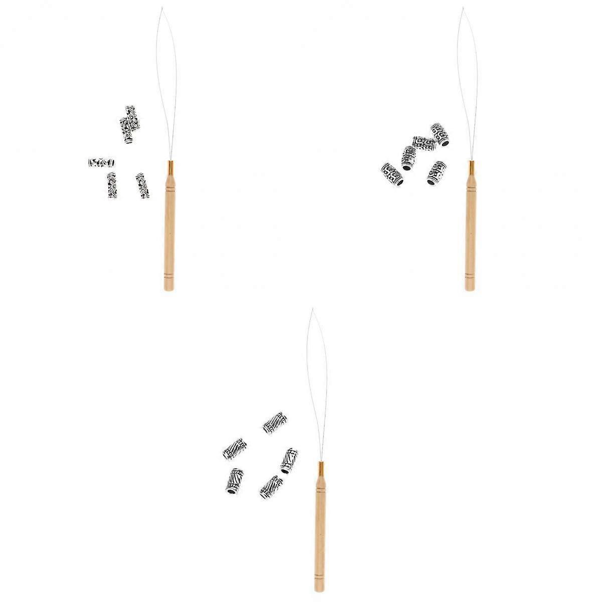 15Pcs Braid Bead Extensions Decoration Pulling Hook Tool