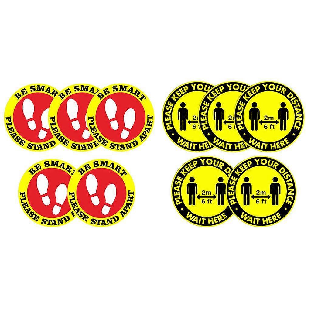 10x Distancing Floor Decal Sticker Wait Here Notice Shop