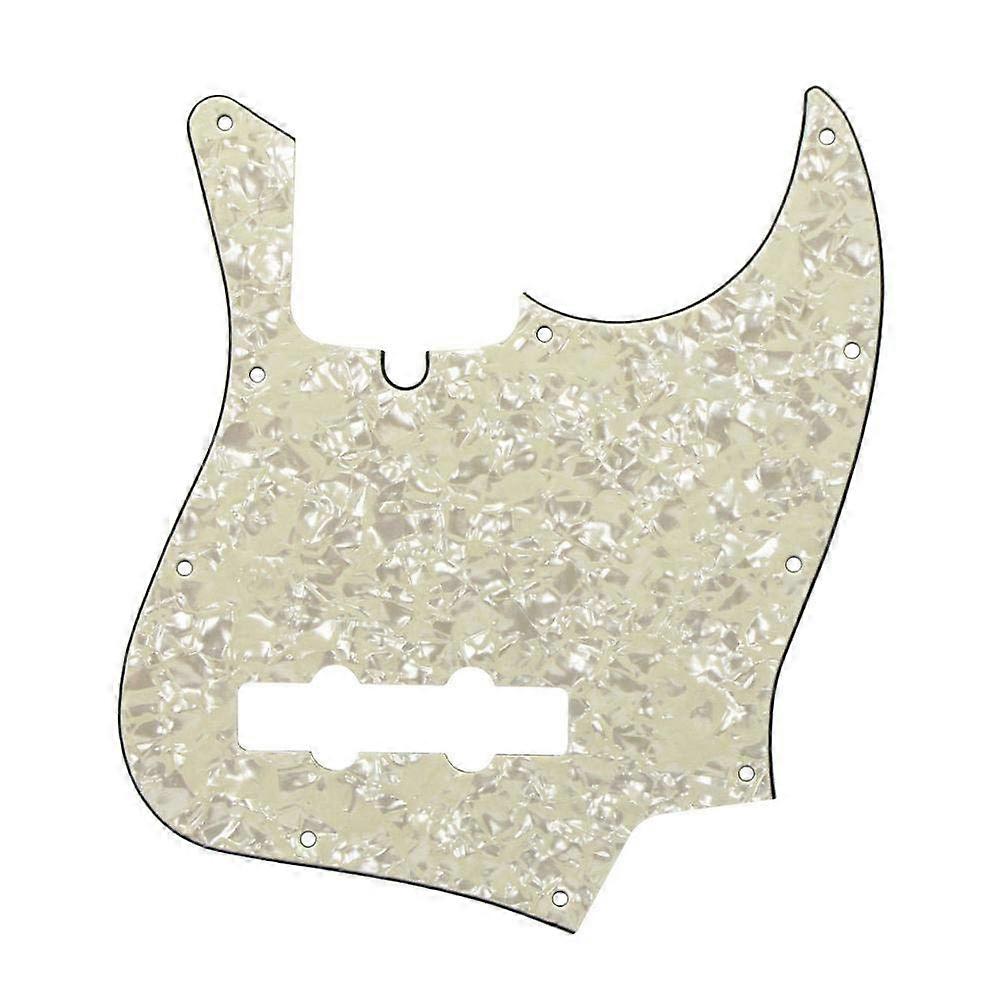 Guitar Parts Jazz JB Bass Pickguard Scratch Plate Guitar Pickguard 4 String for 10 Hole Bass Guitar Accessories (Color: Aged Pearl) Ref: 2919
