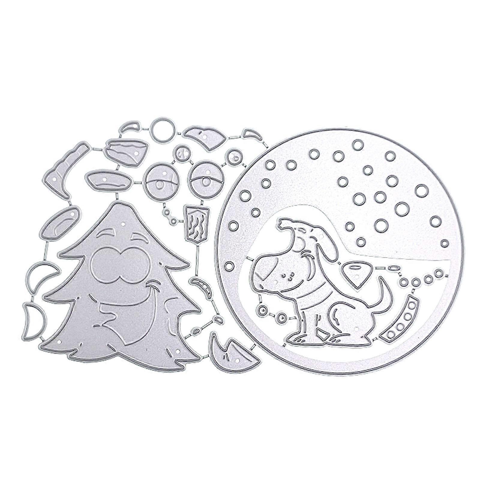 Metal Die Cuts Christmas Tree Cutting Dies Stencils DIY Cutting Template for Scrapbook Album Paper Card Embossing Crafts