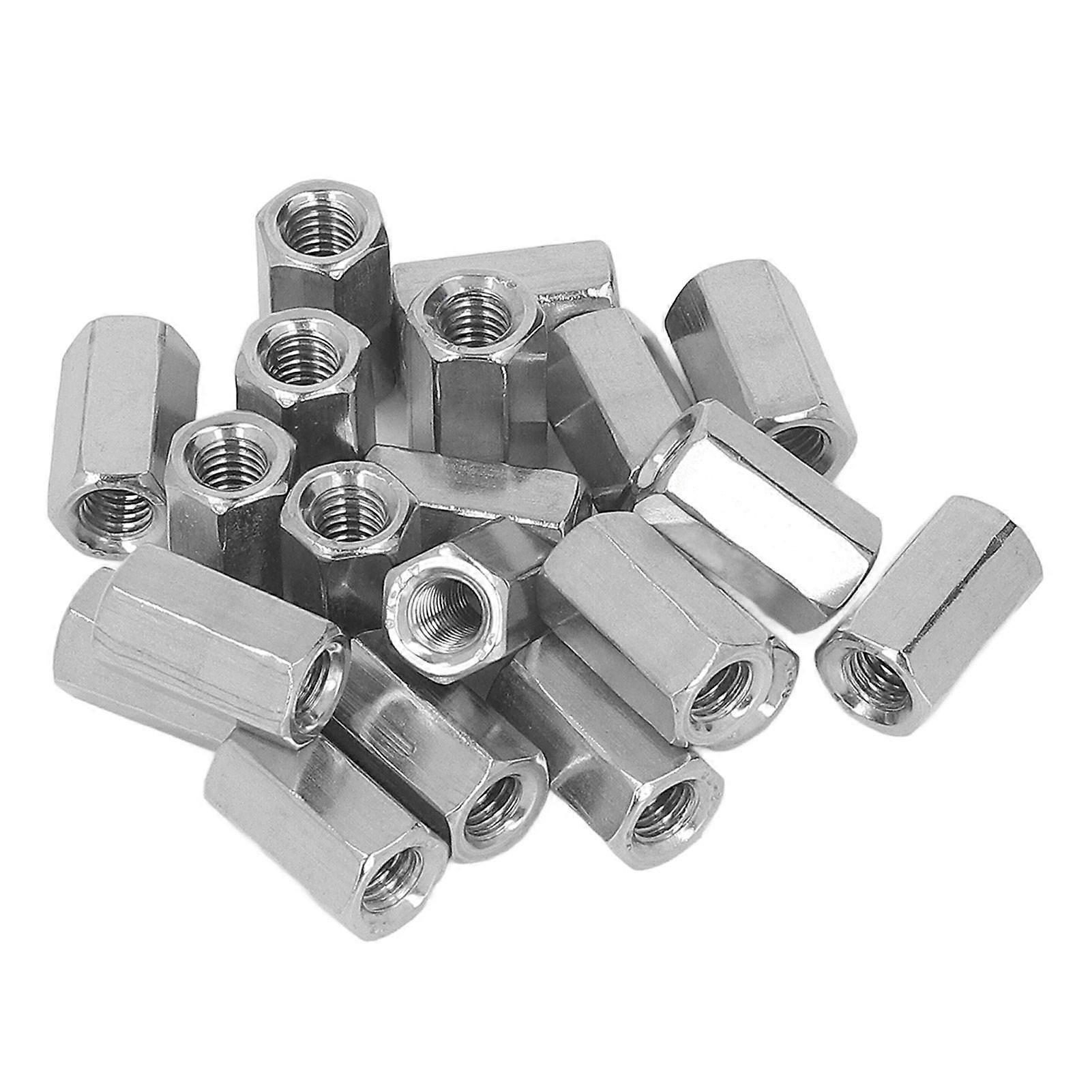 Écrou de connexion hexagonal en acier inoxydable 304 de haute qualité 20pcsM6 * 1.0-10-L18mm