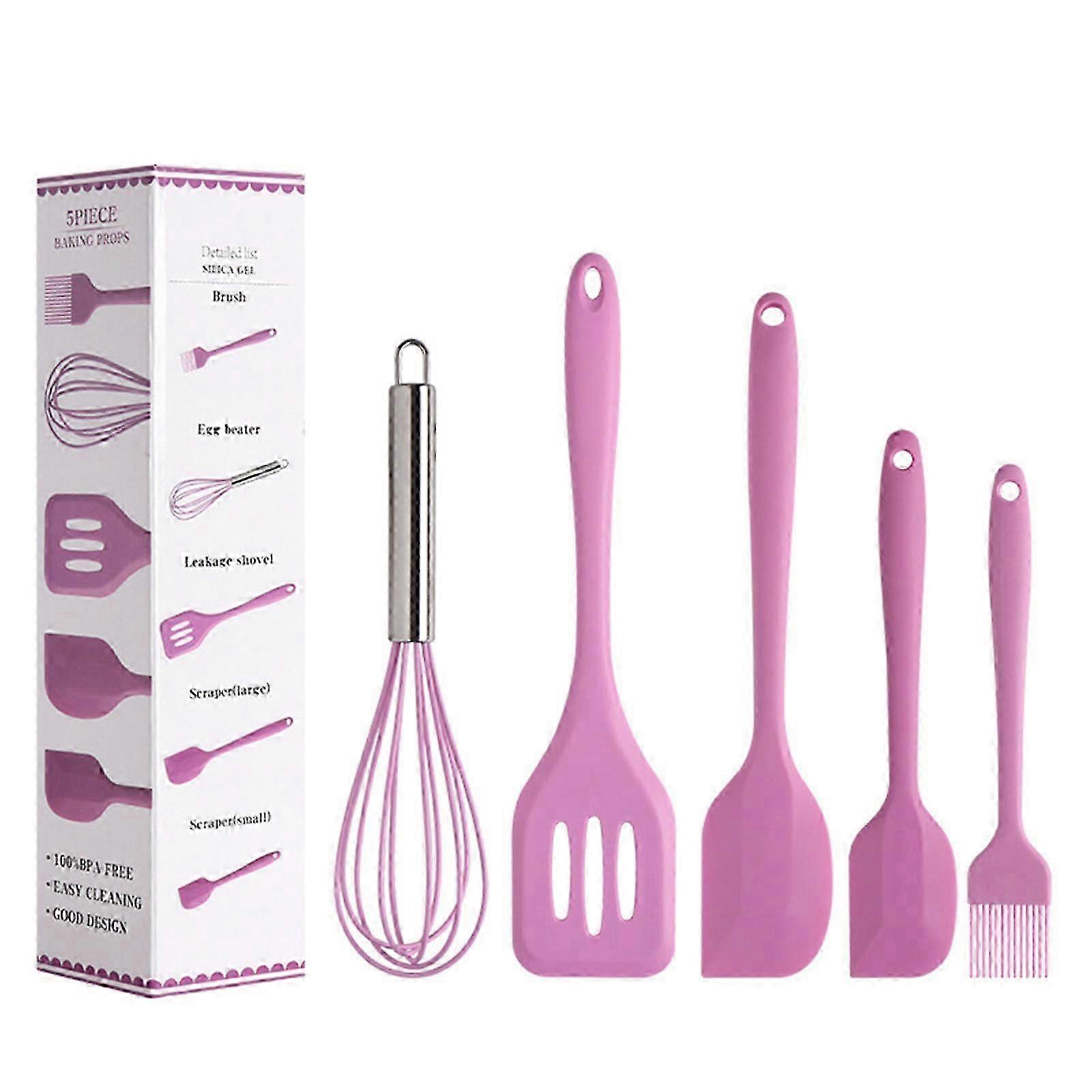 Silicone Kitchen Scraper Set 5-Piece Set [Purple]