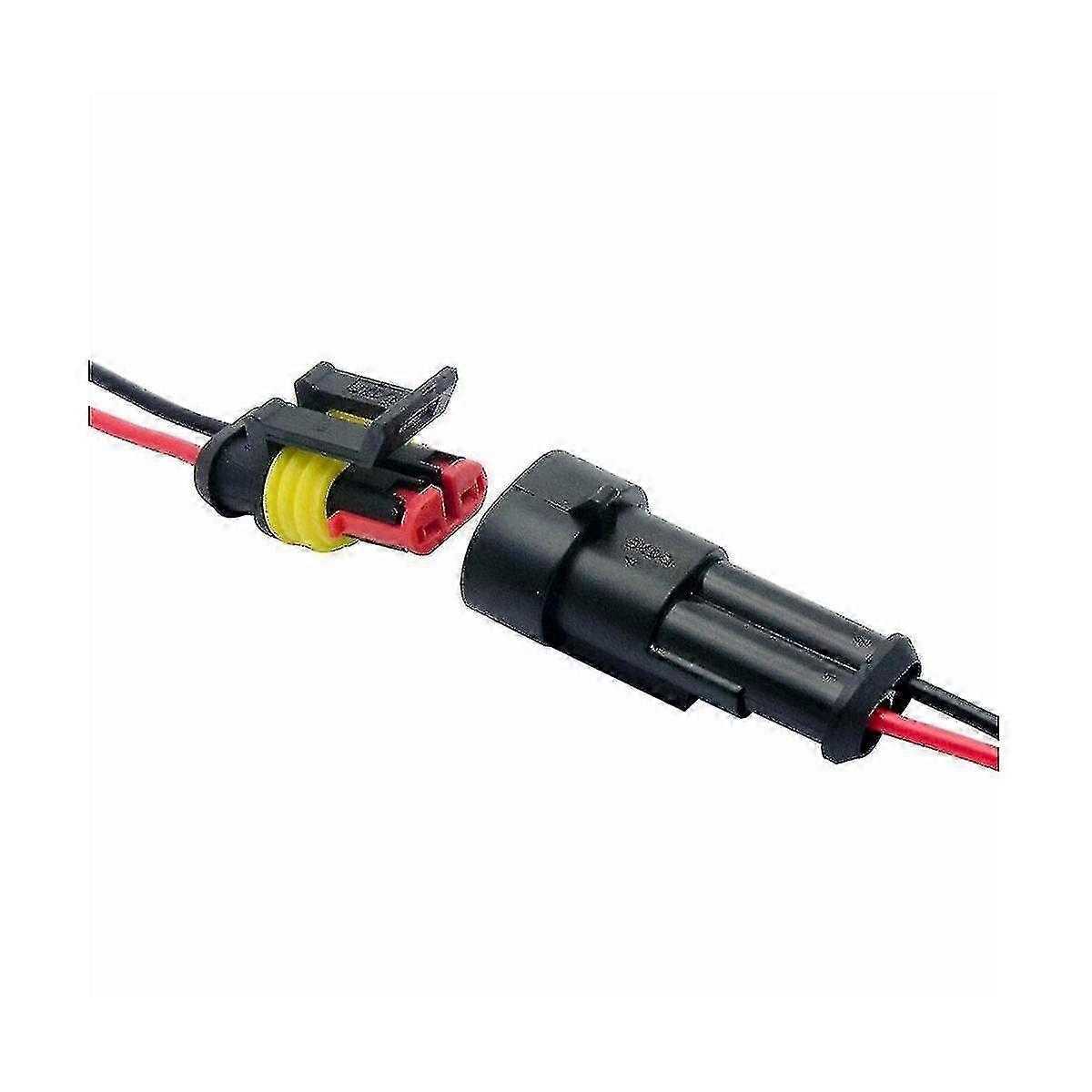 5 Pair 2 Pin Way Waterproof Electrical Plug Set Suitable for Motorcycle and Scooter Connectors with Cable