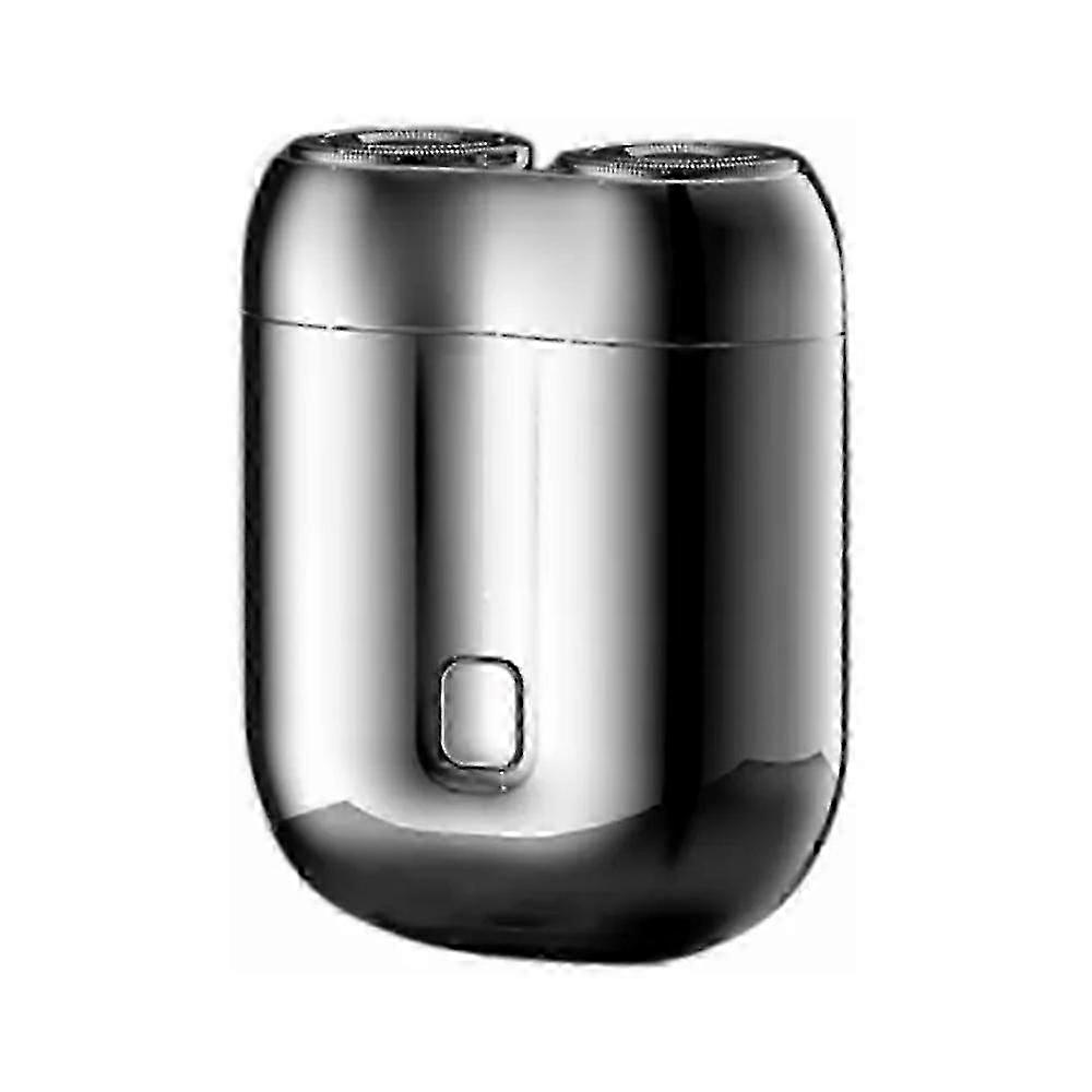 2024 Upgraded USB Mini Shaver for Men, 3D Double Ring Blade - Silver