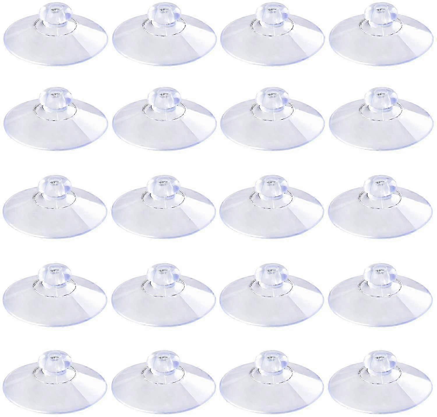 20 Pack 1.8 Inch Clear PVC Suction Cups Without Hooks for Home & Organization