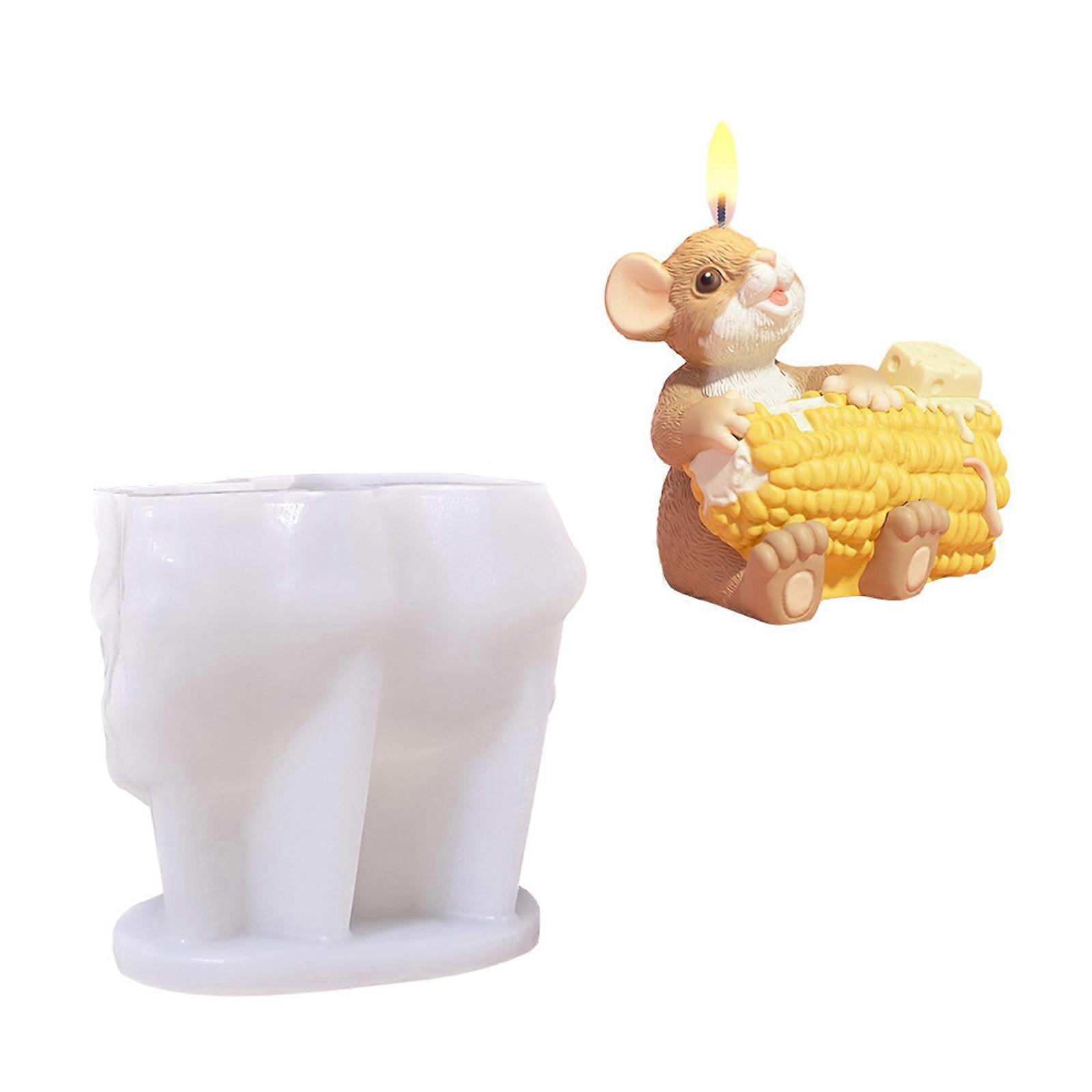 Portable Mouse Cheese Corn Candle Mould Heat Resistant Silicone Materials for Baking Craft and Resin Making Tool
