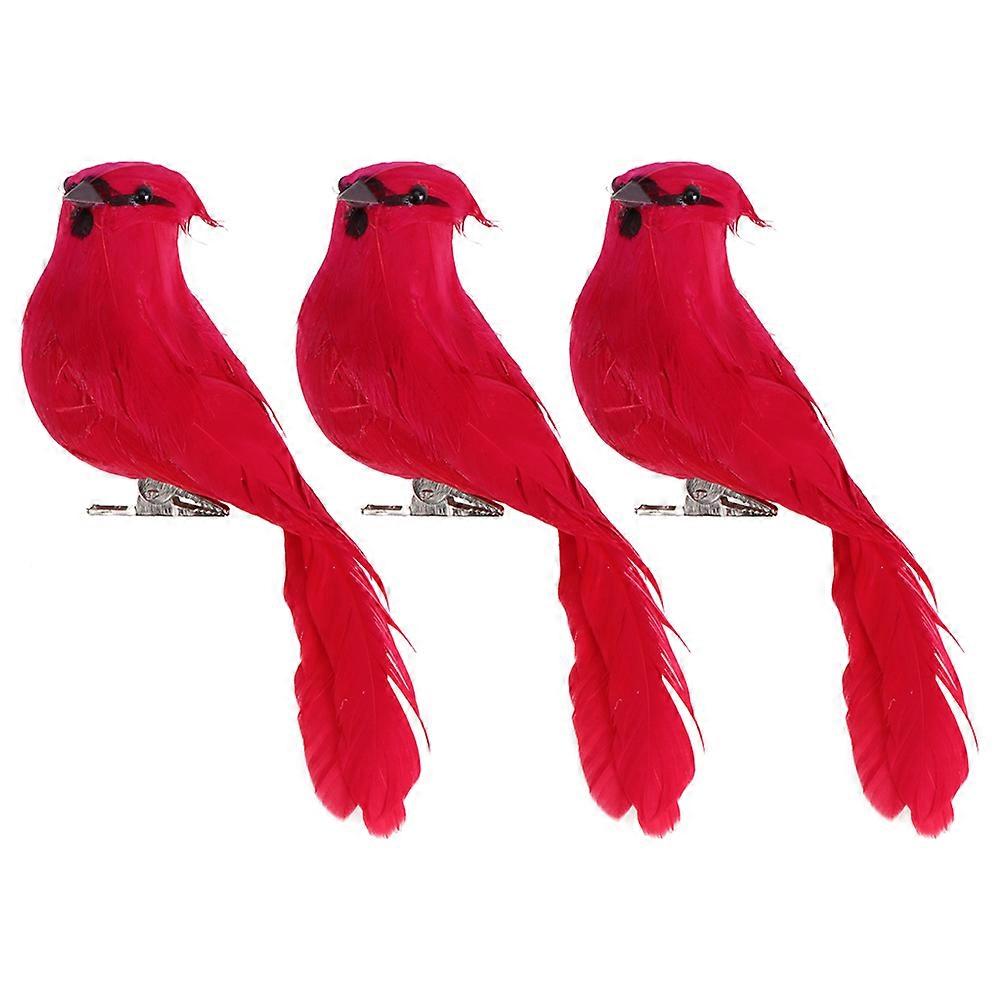 Simulation Bird Yard Adornment Bird Shape Ornament for Decoration 3Pcs