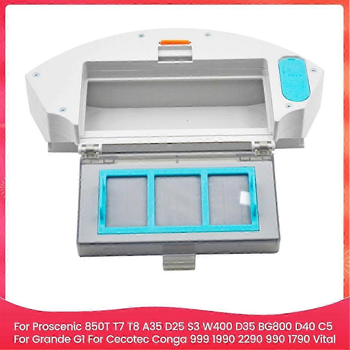 Dust Box with Filter for Proscenic 850T T7 T8 S3 C5/ Grande G1/ Cecotec Conga 999 1990 2290 990 1790 Edition 0718