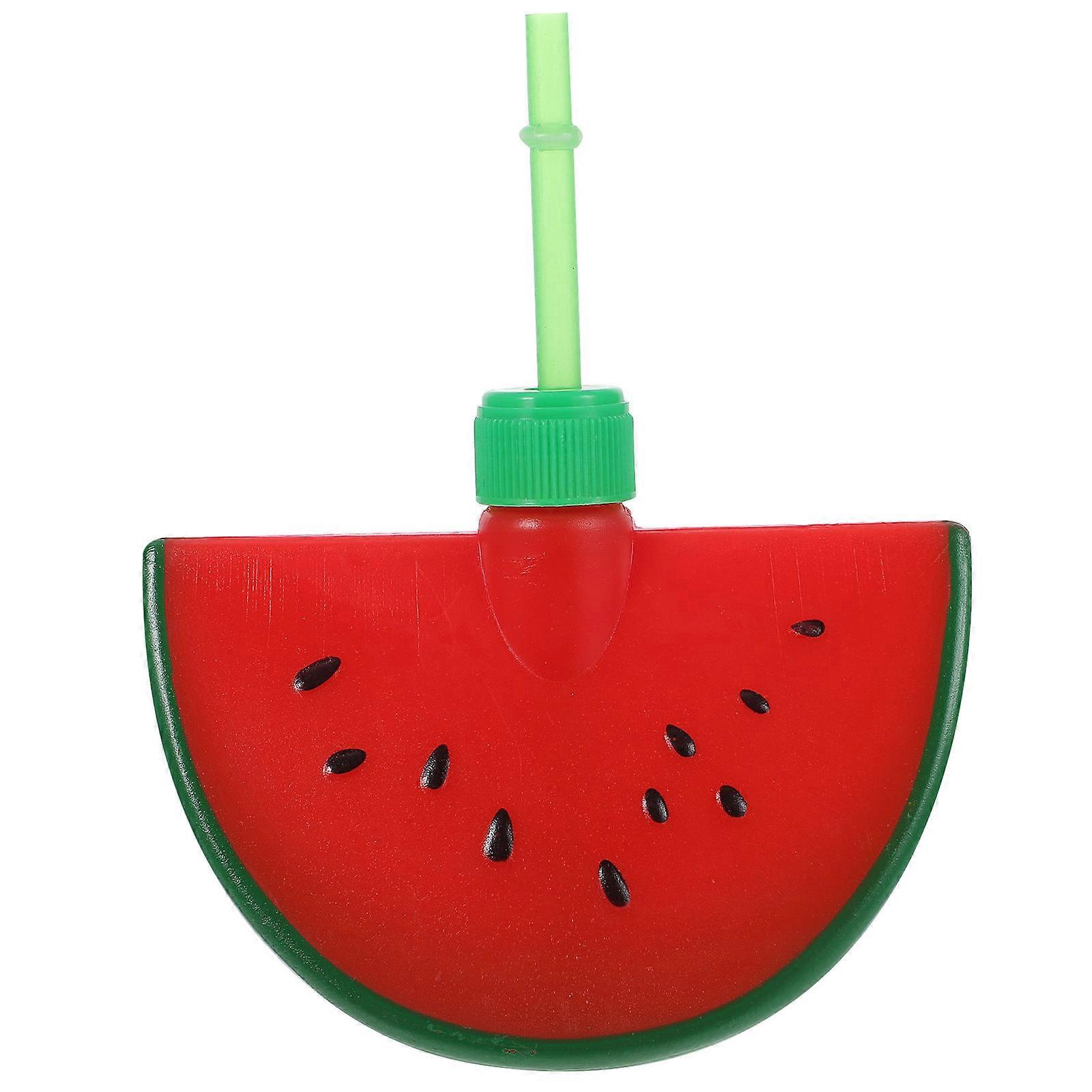 Creative Juice Cup Watermelon Shaped Cup Summer Party Drinking Container Red 14X11X8CM Tropical Style 1Pack