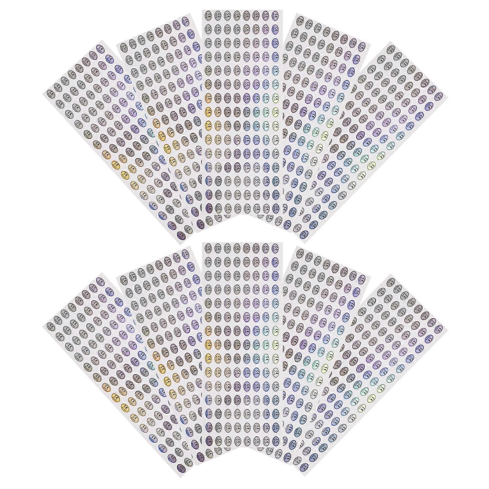 500 Pack CE & RoHS Certified Holographic Oval Stickers – Color Changing Adhesive Security Labels for Trading & Market Applications