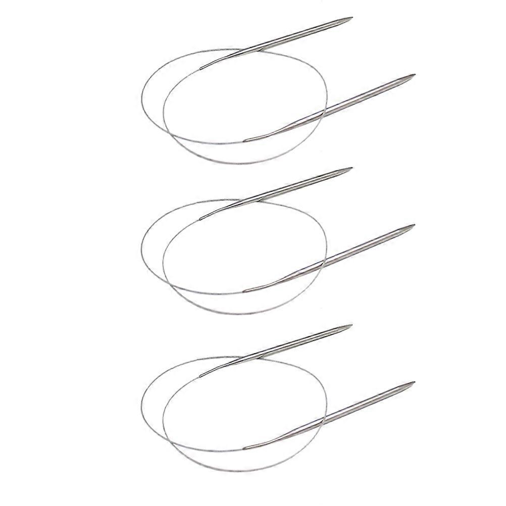 Knitting Needle Set Circular Knitting Needles Sweater Weaving Tools 84CM Silver For Knitting Projects 1Pack
