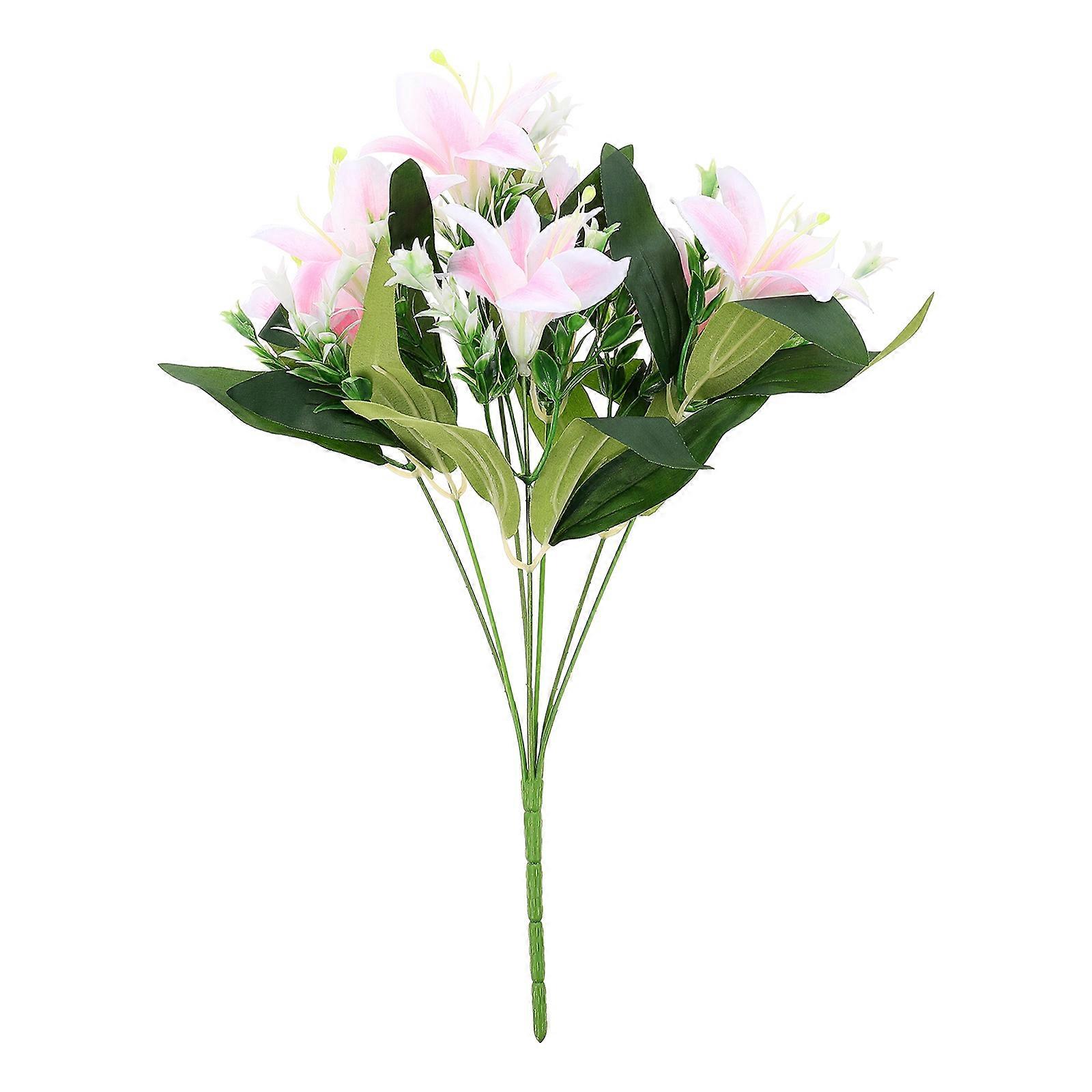Flower Decor Realistic Artificial Lily Plastic Material for Event Planners 1Pack