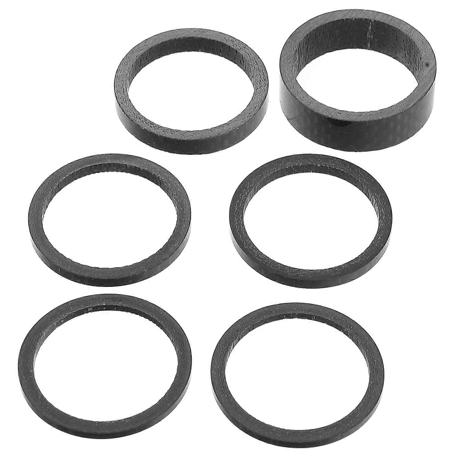 6pcs Carbon Fiber Headset Spacers for Bicycle Stems – Lightweight, Durable, and Precise Fit for Improved Cycling Performance
