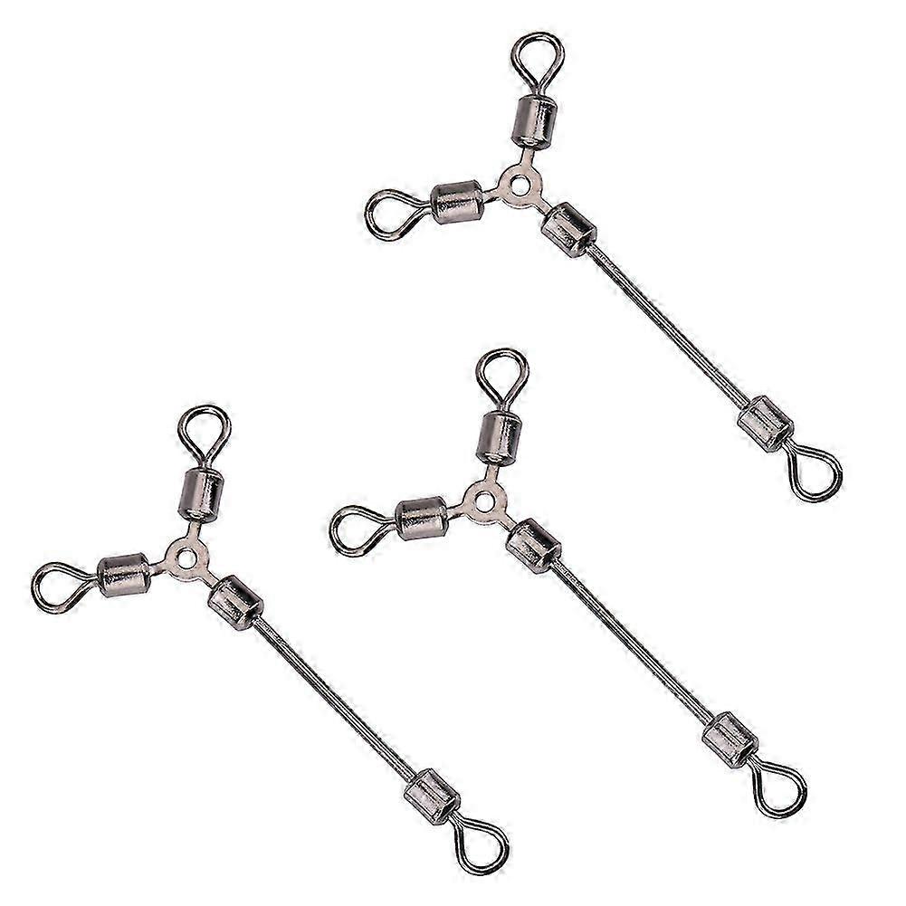 15Pcs Y-Shape 3-Way Rolling Fishing Swivels for Hooks Lures Connectors