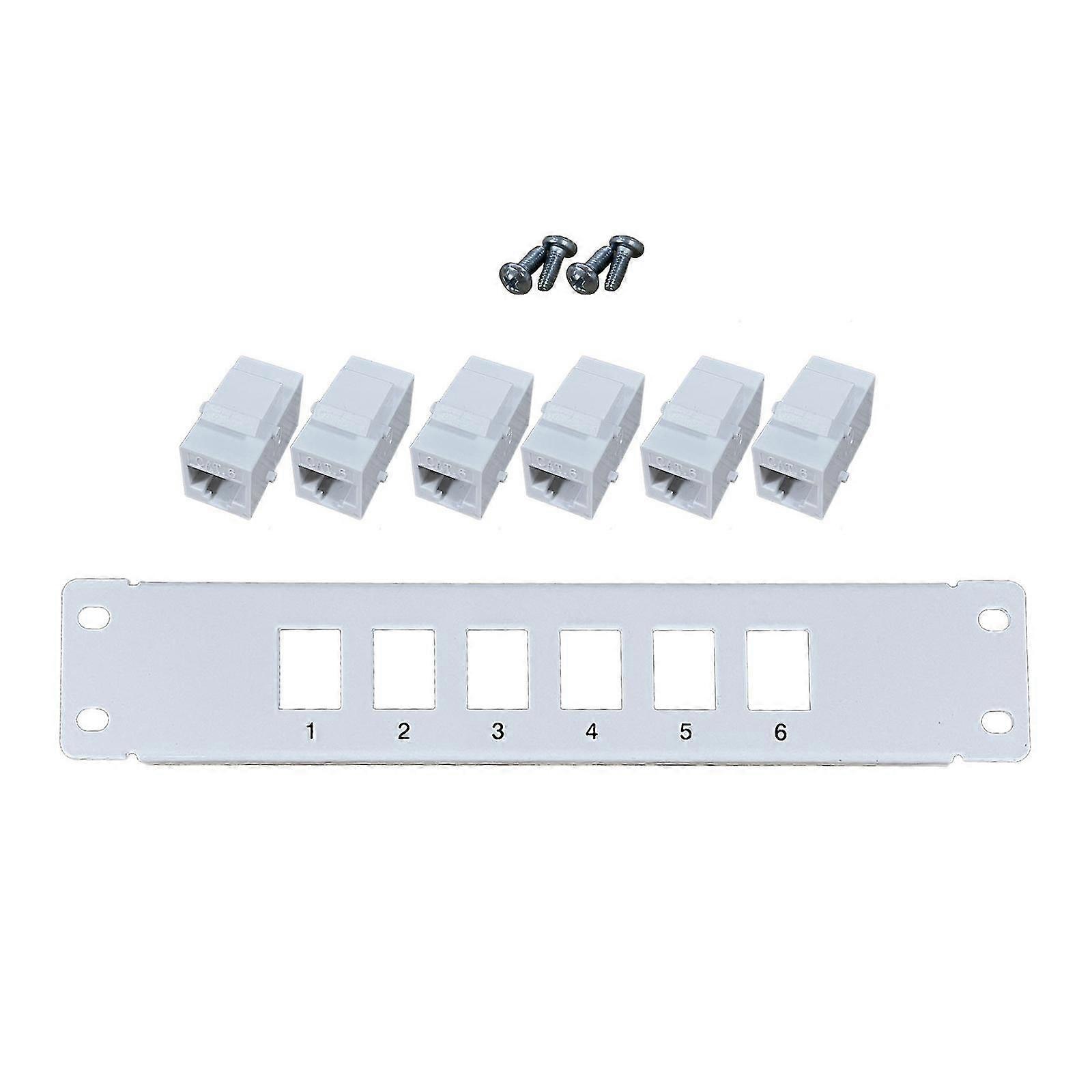 Patch Panel 6 porte CAT6 con pannello patch accoppiatore pass-thru Keystone 10G in linea
