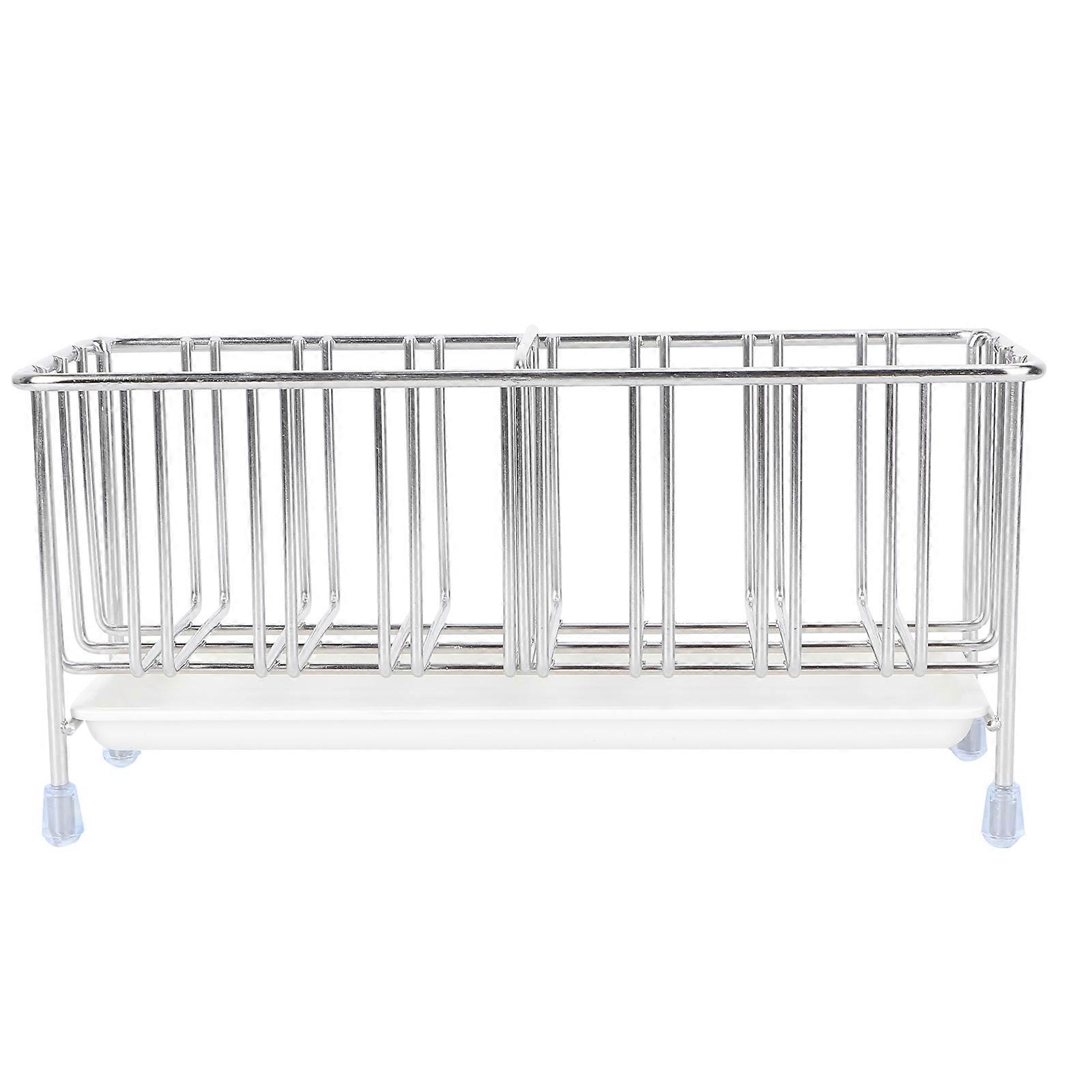 Dishwashing Liquid Drainer Rack Silverware Drying Basket Kitchen Supplies Silver 20X9.5CM 1Pc