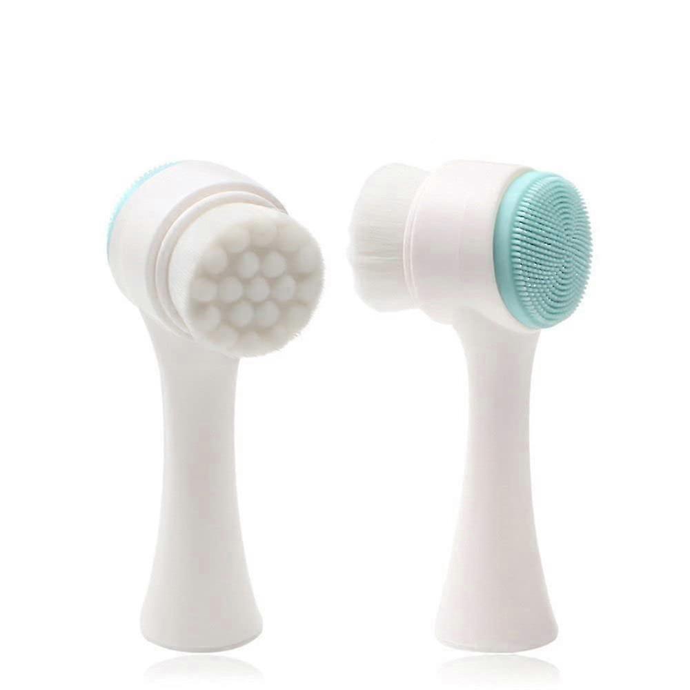 2pcs Face brush is suitable for exfoliating&cleansing.Double-sided silicone cleansing scrubber
