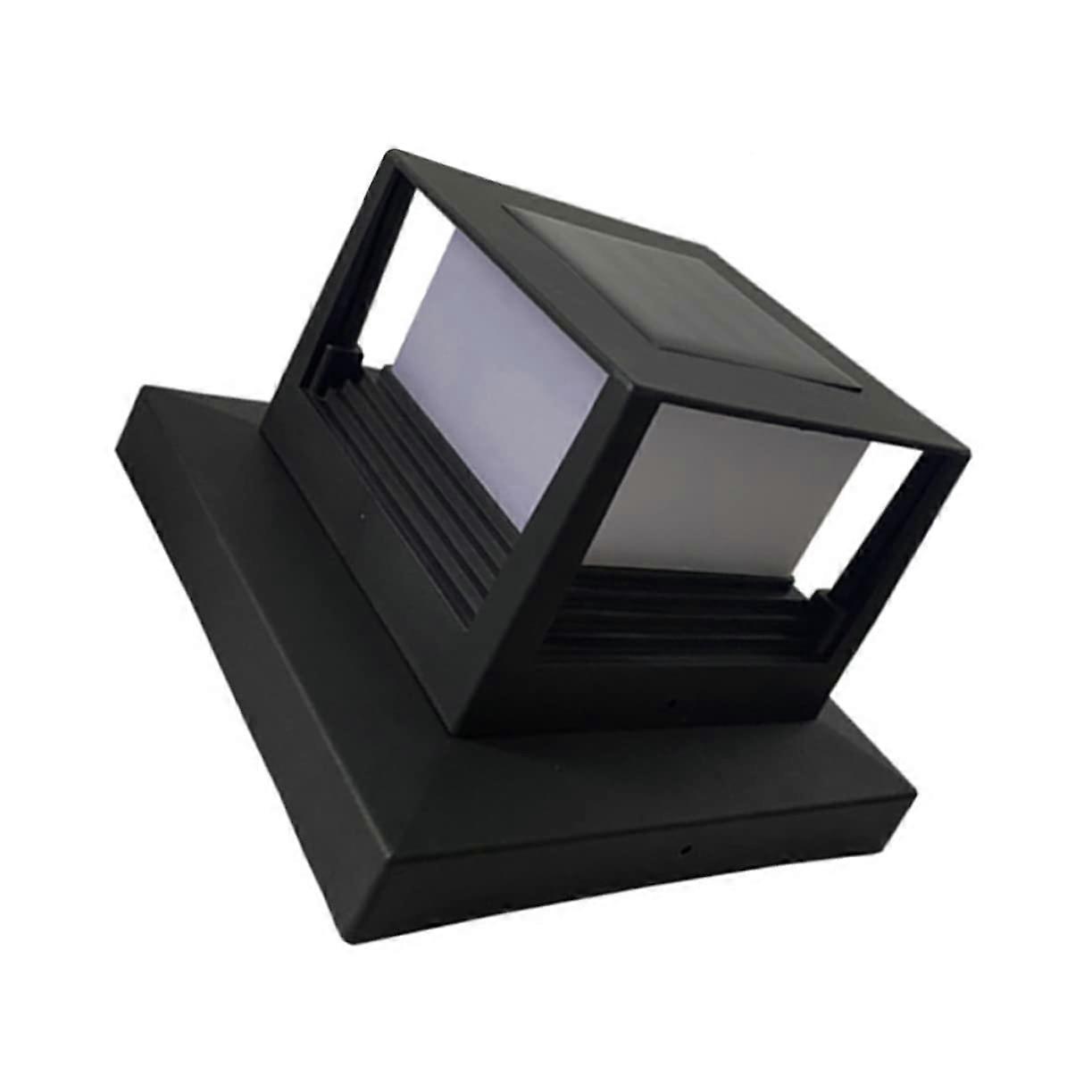 Solar Powered Outdoor Column Lamp Waterproof Garden Patio Light with Auto Dusk Sensor